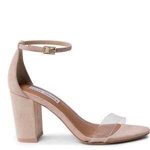 Steve Madden Dezzie Heels Open Toe Sandals in Beige